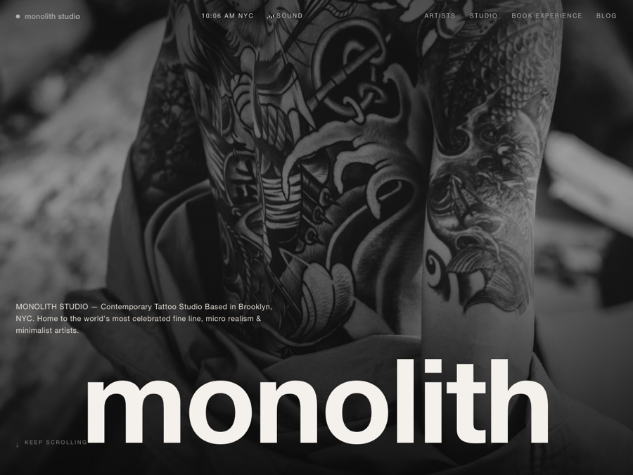 Monolith Studio 사이트 미리보기