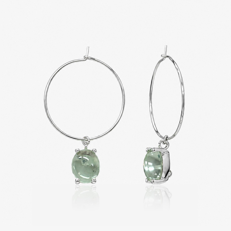 Nonna hoop earrings, EMERALD